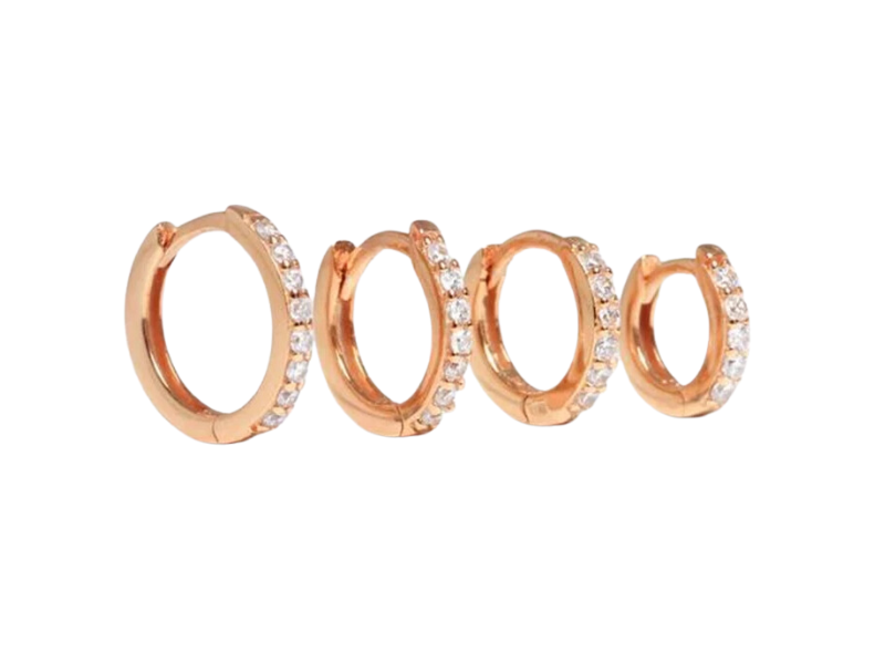 Levně SYLVIENE Rose Gold náušnice kroužek KELLY 1 ks Velikost kroužku: 10 mm Ag 925/1000