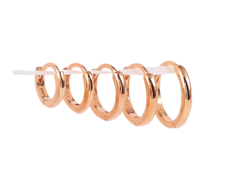 Levně SYLVIENE Rose Gold náušnice kroužek MELI 1 ks Velikost kroužku: 10 mm Ag 925/1000