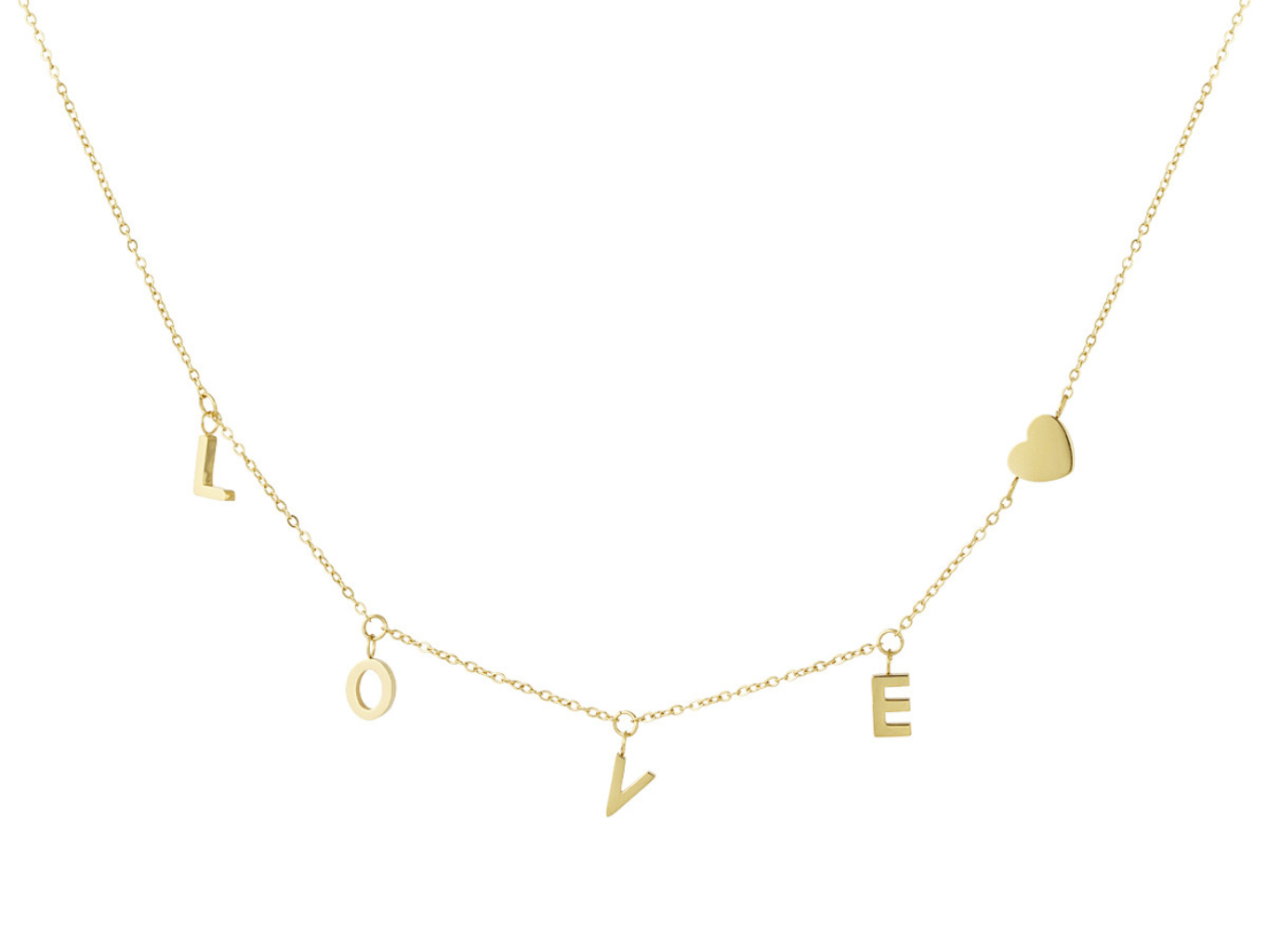 Levně SYLVIENE Náhrdelník LOVE Gold