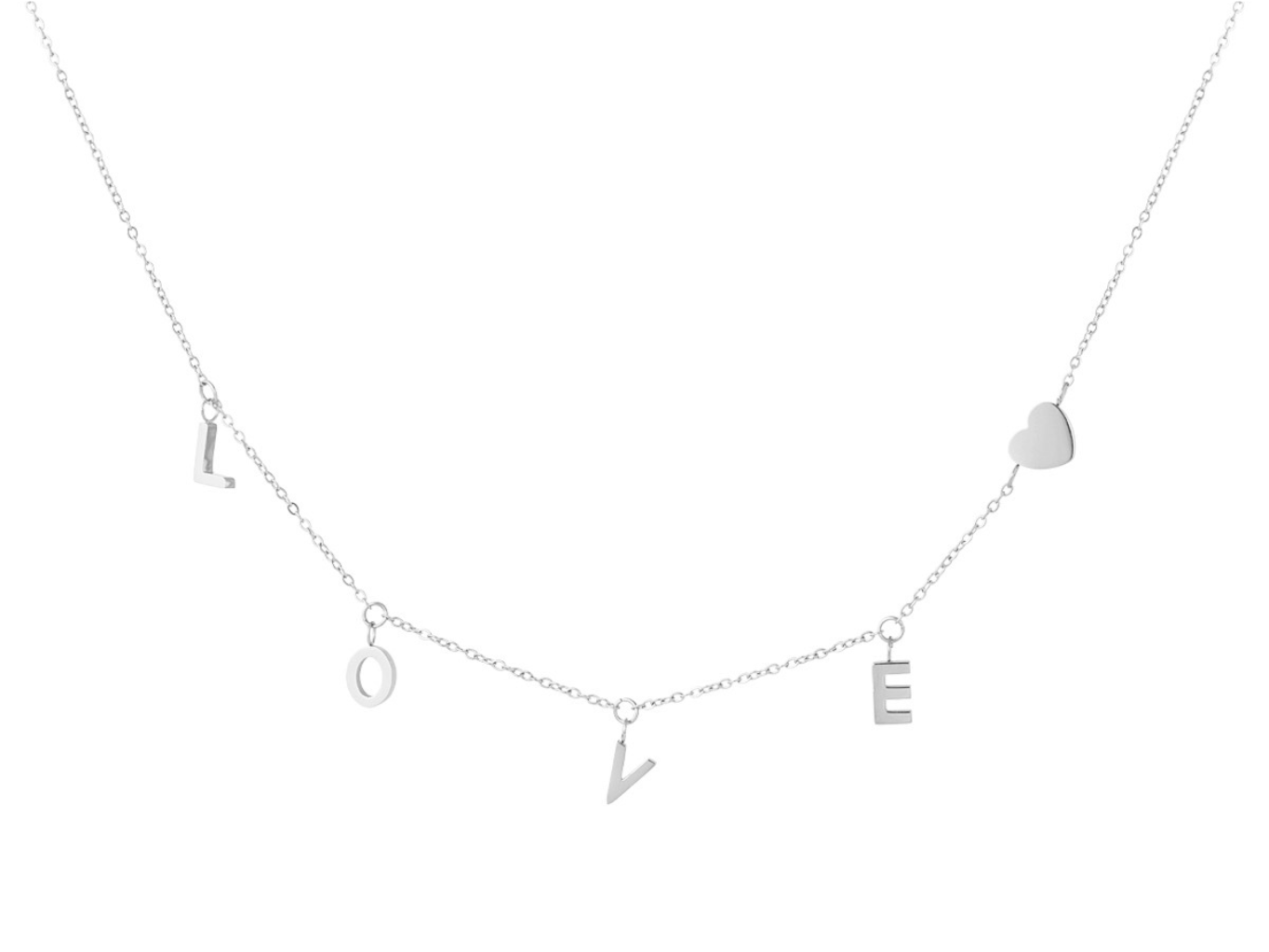 Levně SYLVIENE Náhrdelník LOVE Silver