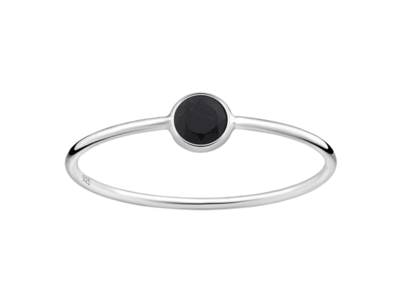 Levně SYLVIENE Stříbrný prsten LARI Černý Spinel Velikost: 5/49 Ag 925/1000