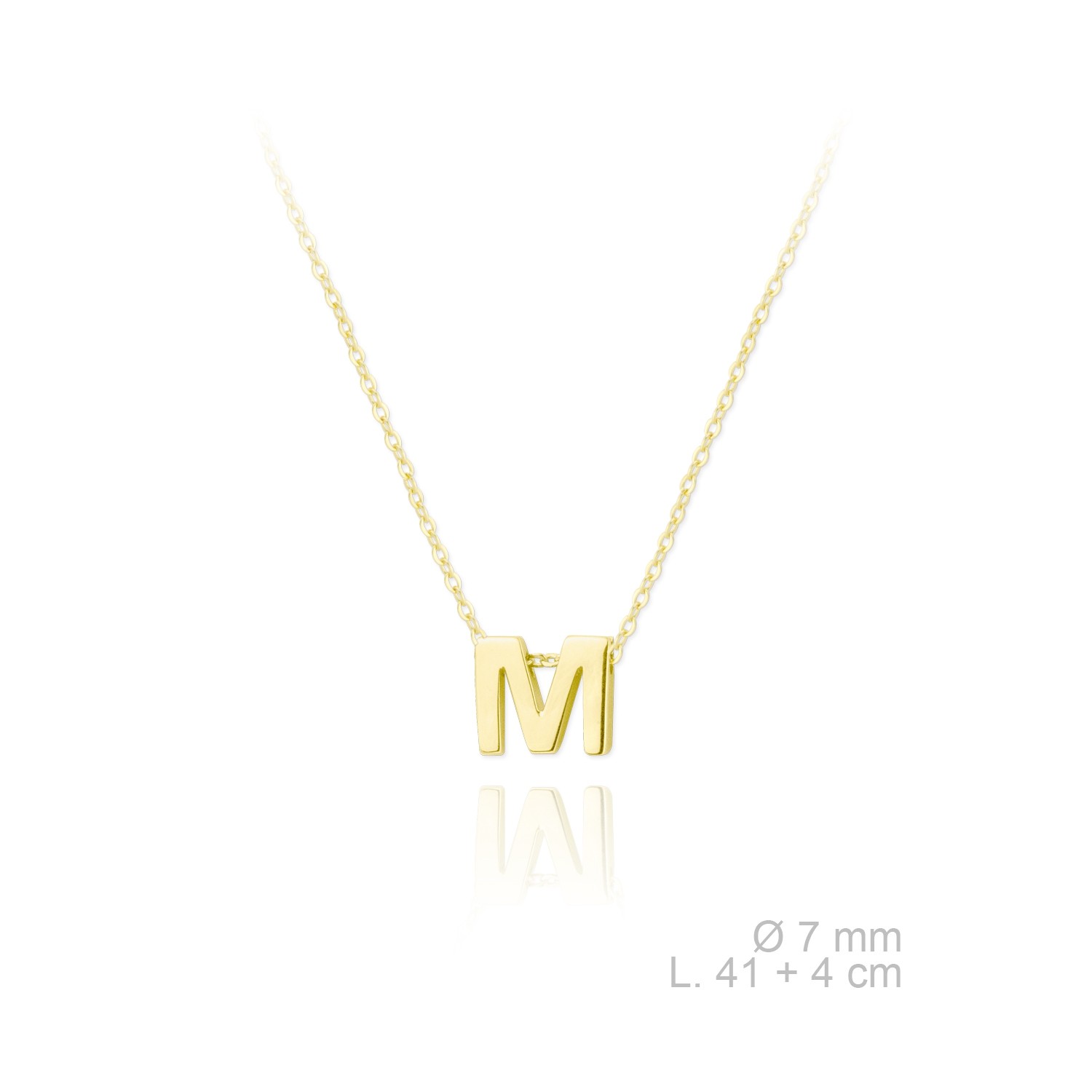 Levně SYLVIENE Pozlacený náhrdelník s písmenem "M" Ag 925/1000