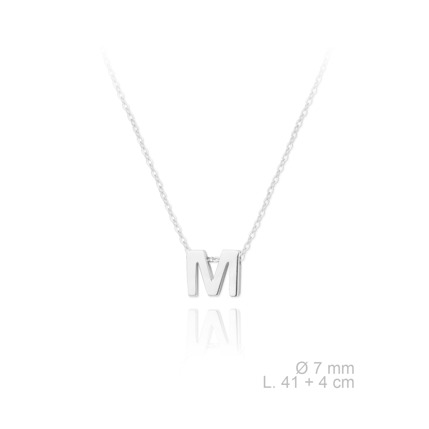 SYLVIENE Stříbrný náhrdelník s písmenem "M"