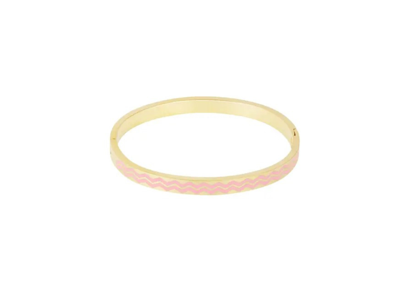 Levně Sylv Pevný náramek WAVES Pink Gold
