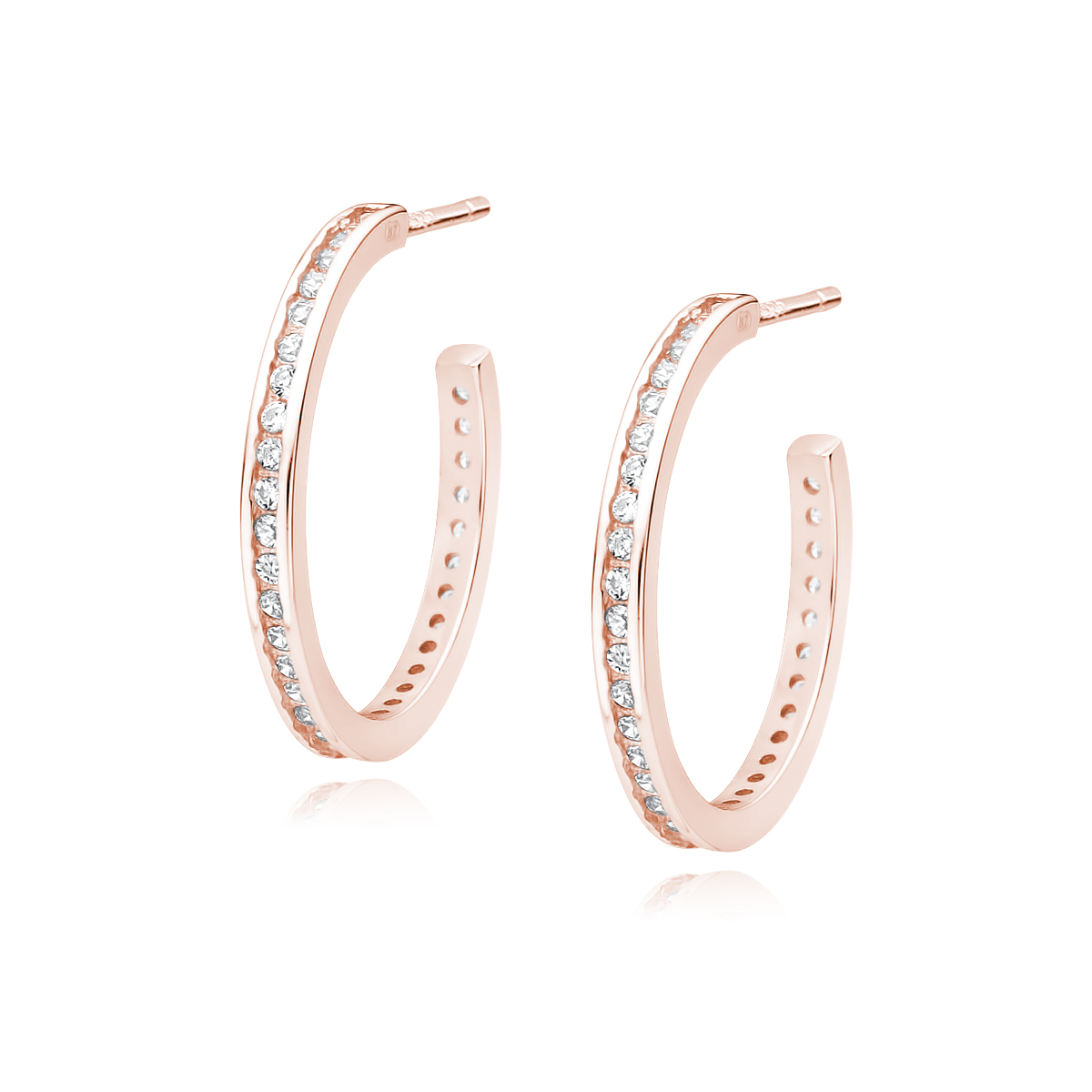 Levně SYLVIENE Rose Gold náušnice BELL 20 mm Ag 925/1000