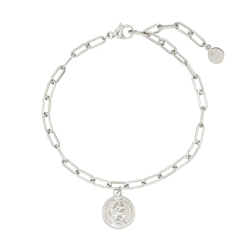 Levně Mint15 Náramek CHAIN COIN Silver - z voděodolné chirurgické oceli, která ti nezčerná ani nezmění barvu