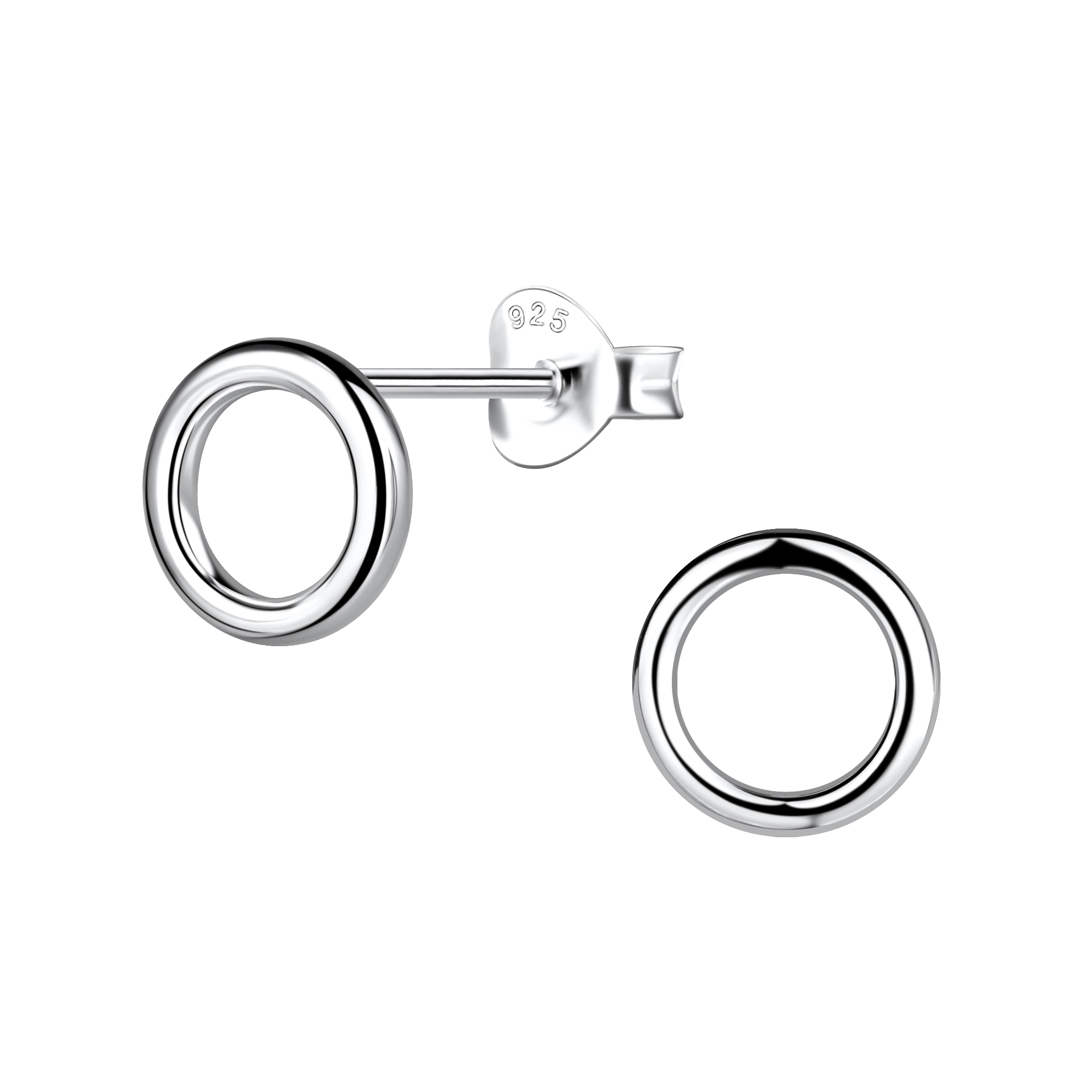 SYLVIENE Stříbrné náušnice Circle 7,5 mm