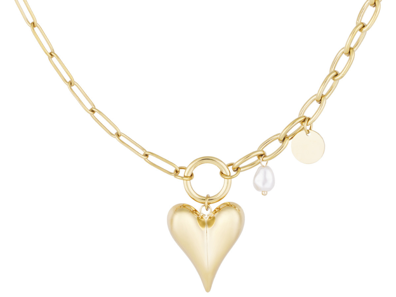 Levně SYLVIENE Náhrdelník CHAIN HEART Gold