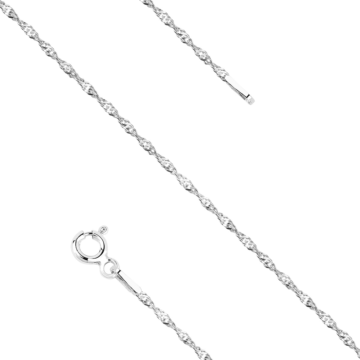 Levně SYLVIENE Stříbrný náramek Singapur 1,2 mm Délka řetízku: 18cm Ag 925/1000