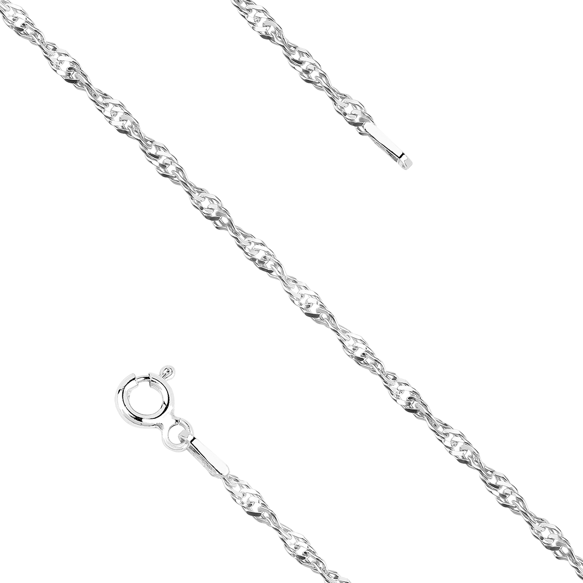 Levně SYLVIENE Stříbrný náramek Singapur 1,8 mm Délka řetízku: 18cm Ag 925/1000