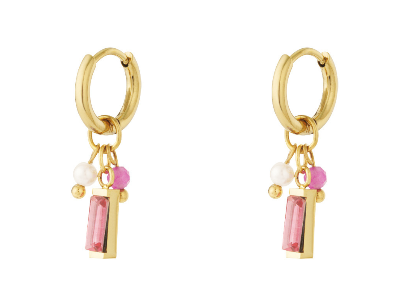Levně SYLVIENE Náušnice LAYLA Pink Gold