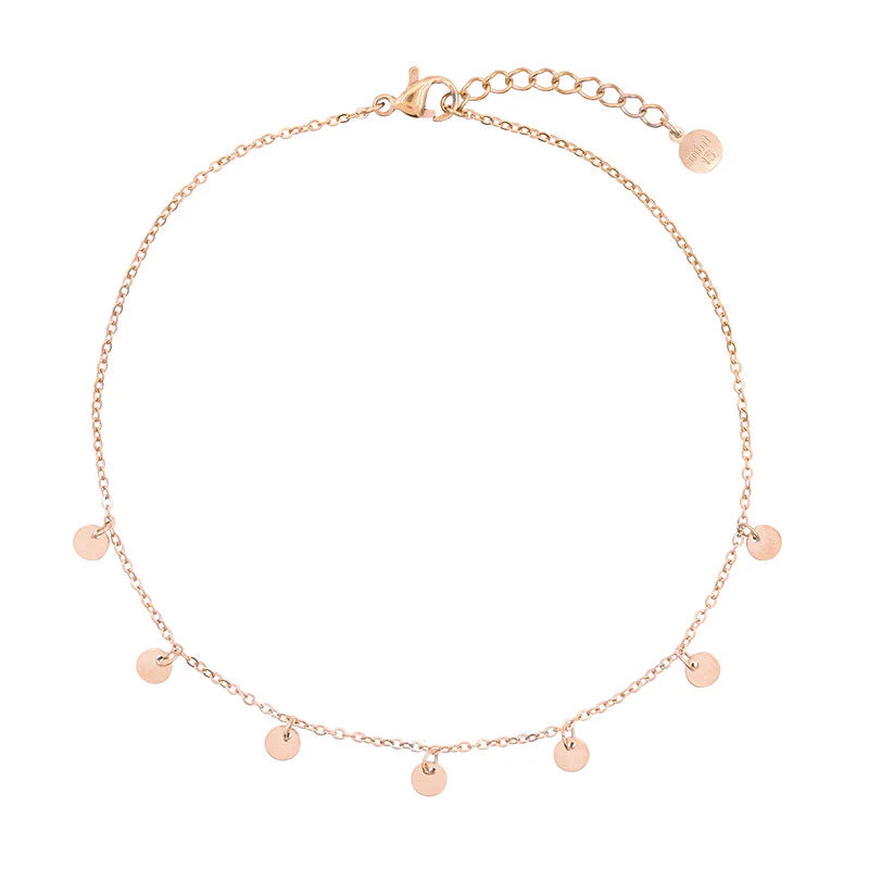 Levně Mint15 Náramek na nohu Tiny Coins Rose Gold