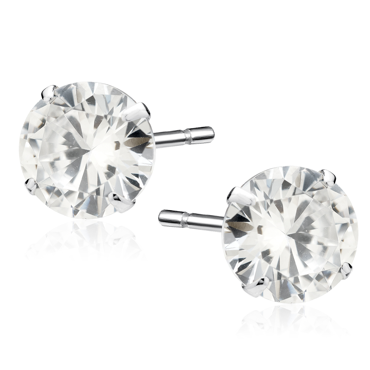 Levně SYLVIENE Stříbrné rhodiované náušnice ANNIKA 8 mm Ag 925/1000