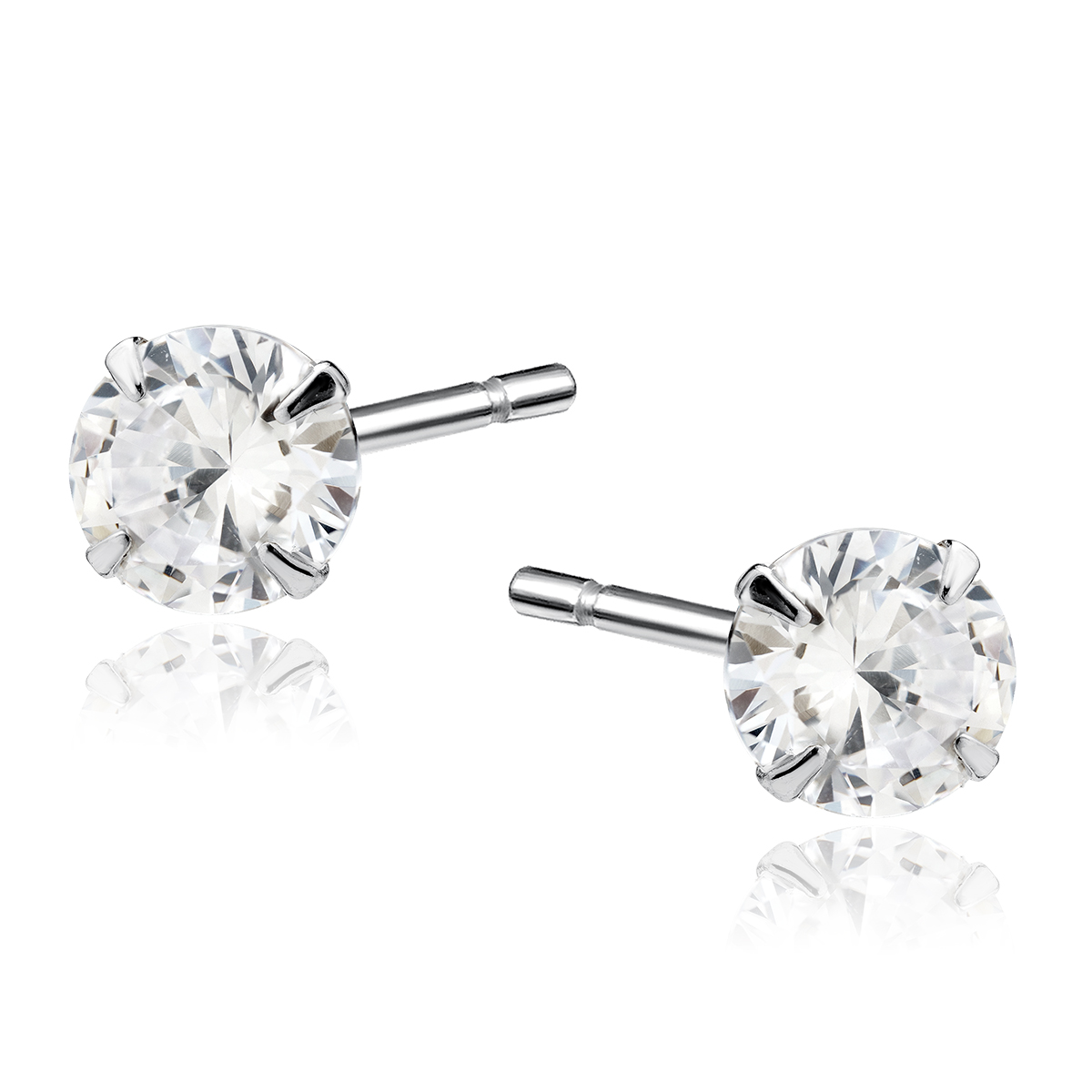 Levně SYLVIENE Stříbrné rhodiované náušnice ANNIKA 6 mm Ag 925/1000