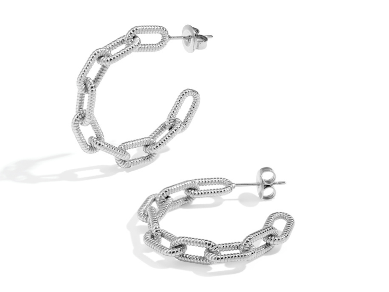 Levně SYLVIENE Náušnice kruhy CHAIN Silver