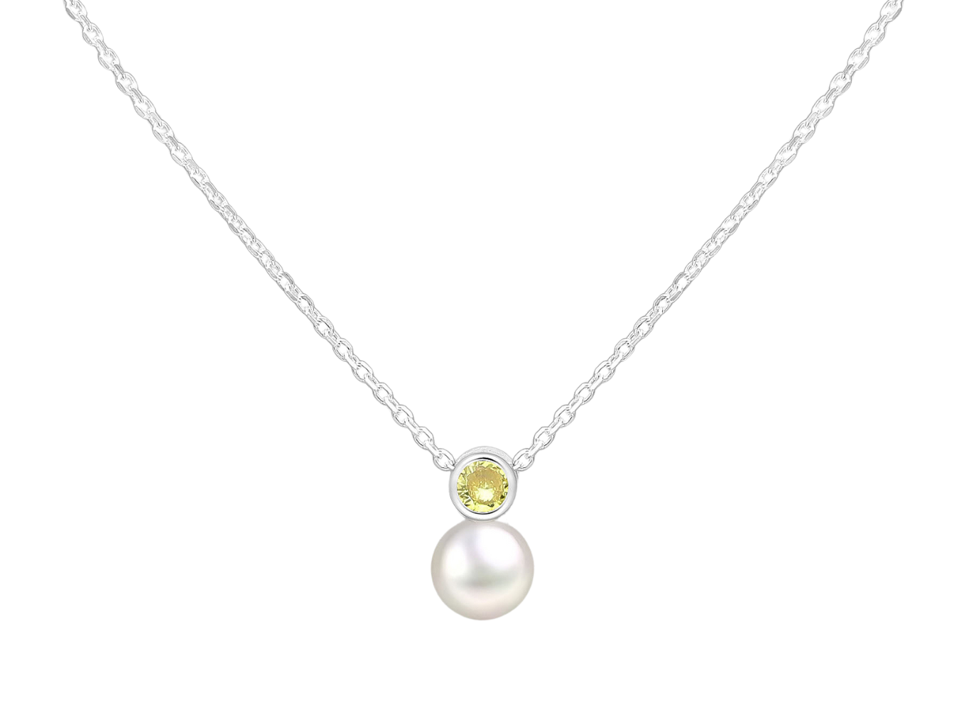 Levně SYLVIENE Stříbrný náhrdelník Birthstone s perličkou Srpen Ag 925/1000