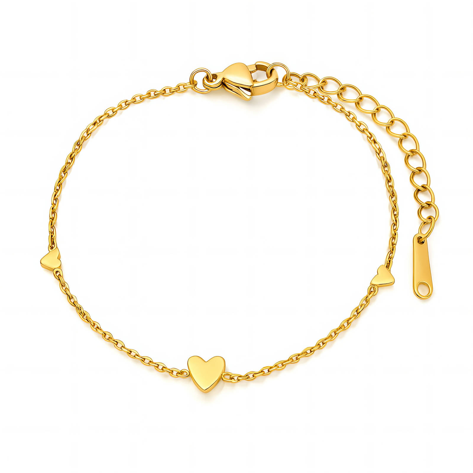 Levně SYLVIENE Náramek THREE HEARTS Gold