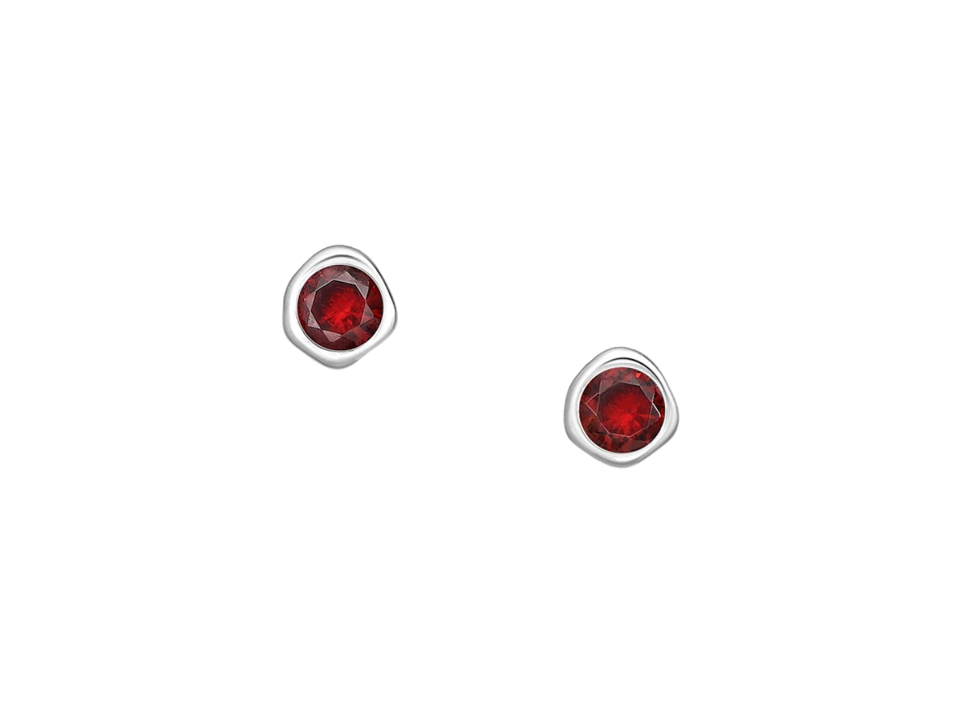 Levně SYLVIENE Stříbrné náušnice Birthstone Leden Ag 925/1000