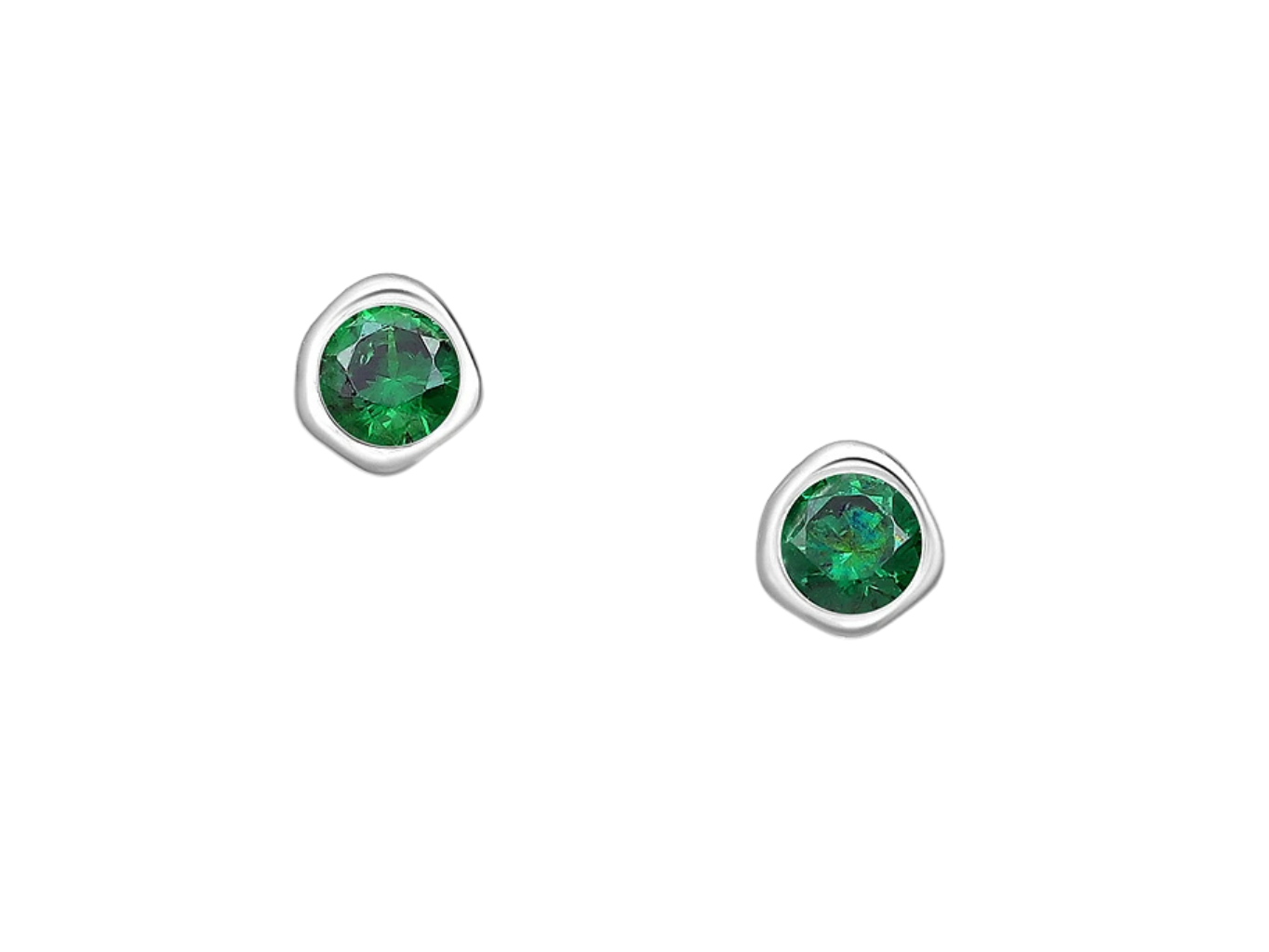Levně SYLVIENE Stříbrné náušnice Birthstone Květen Ag 925/1000