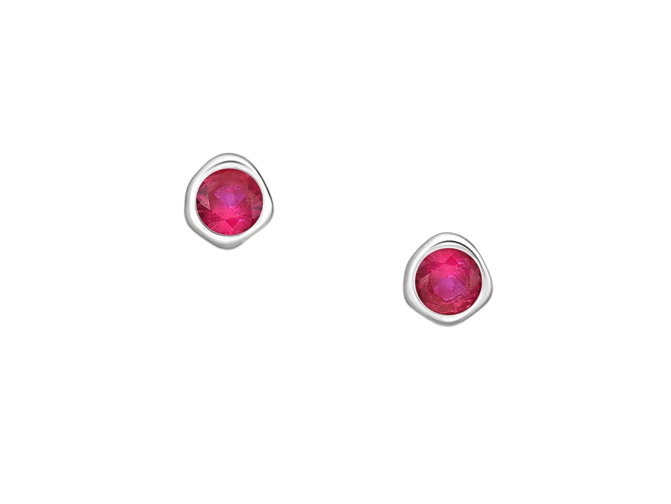 Stříbrné náušnice Birthstone Červenec