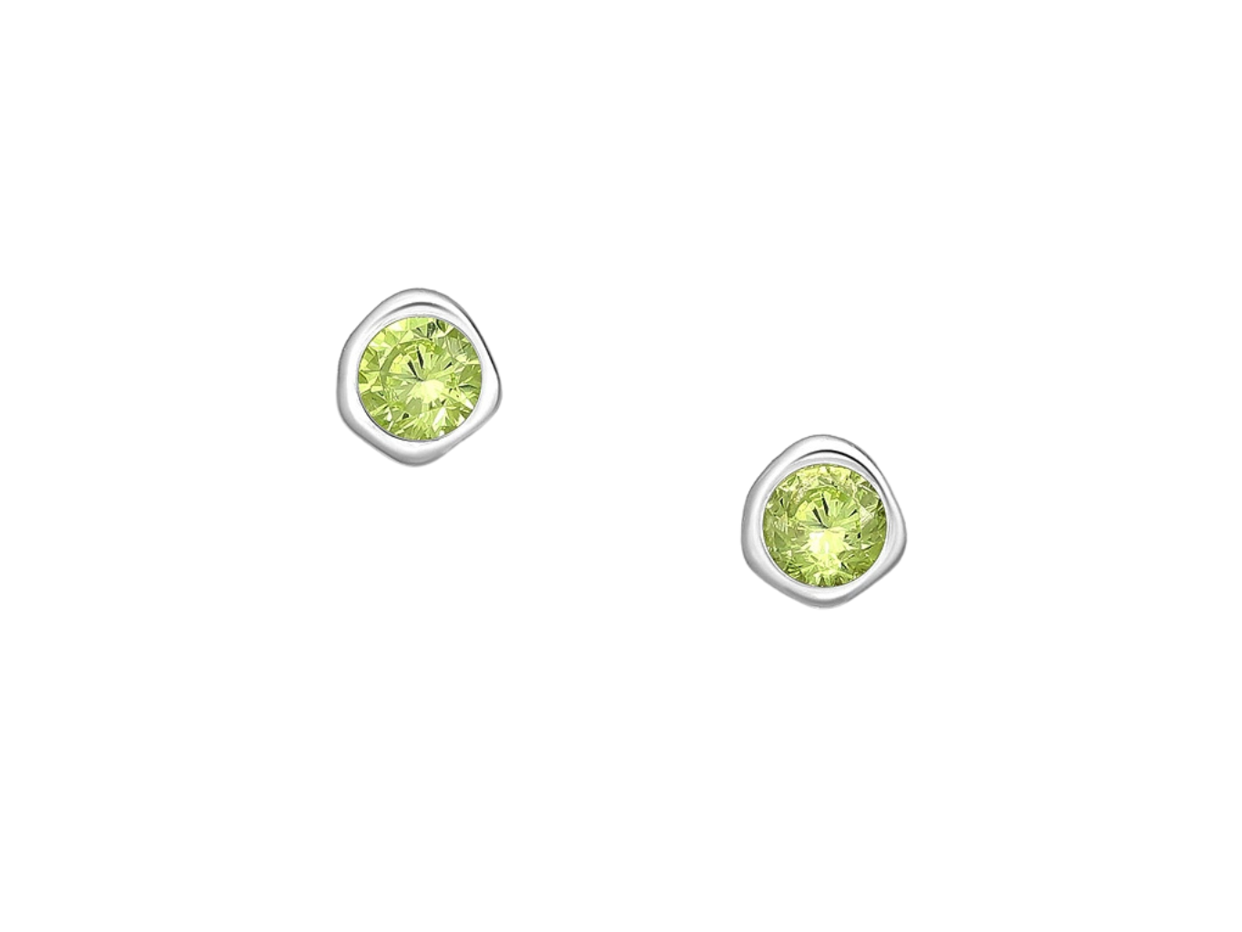 Stříbrné náušnice Birthstone Srpen
