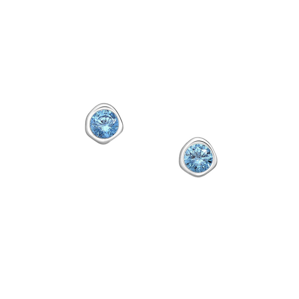 Stříbrné náušnice Birthstone Září