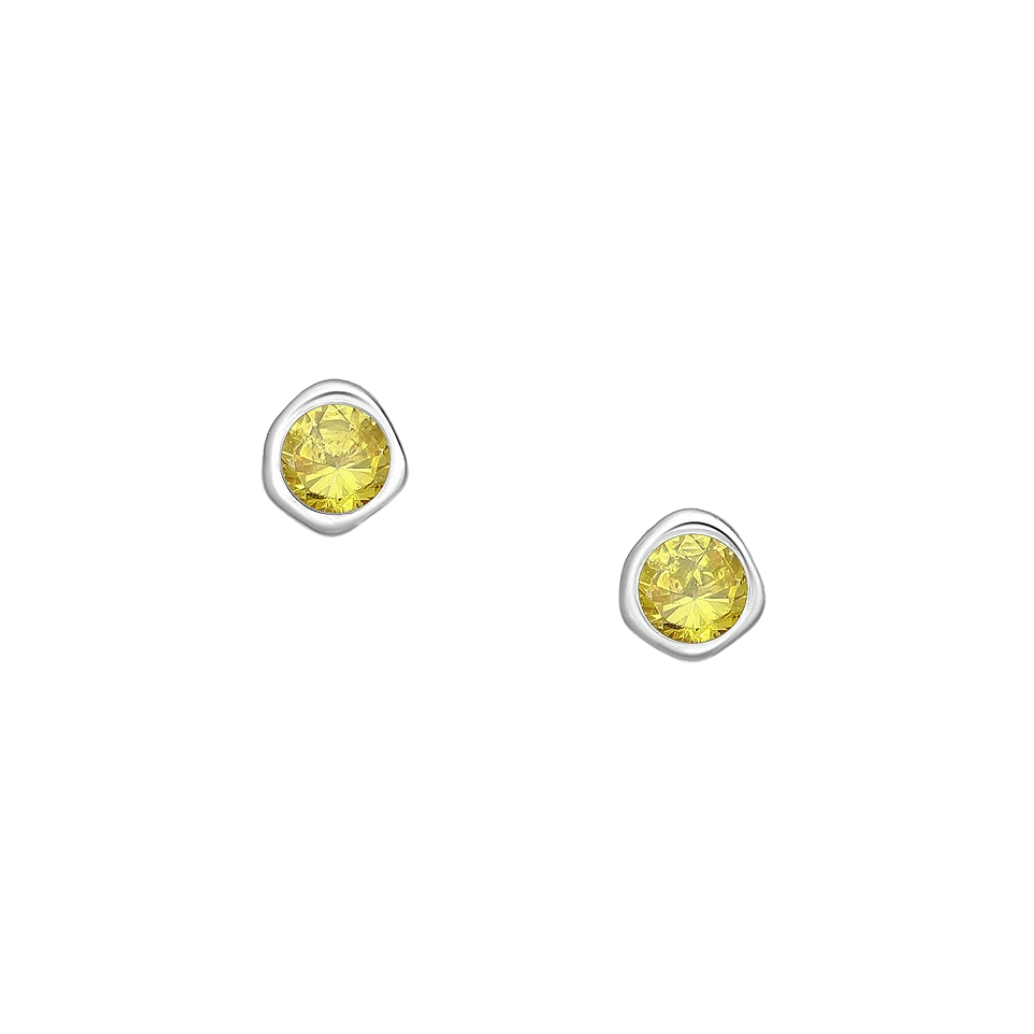Stříbrné náušnice Birthstone Listopad