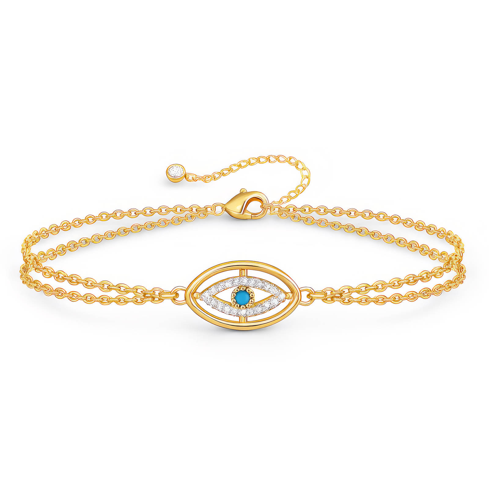 Dvojitý náramek EVIL EYE Gold