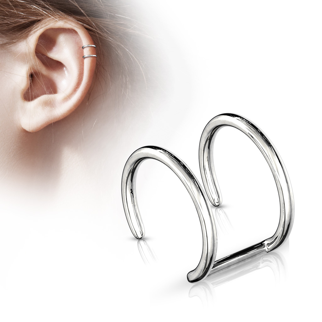 Levně SYLVIENE Záušnice Double Closure Barva: Stříbrná, Délka: 8 mm, Průměr/Tloušťka: 1 mm - chirurgická ocel 316L