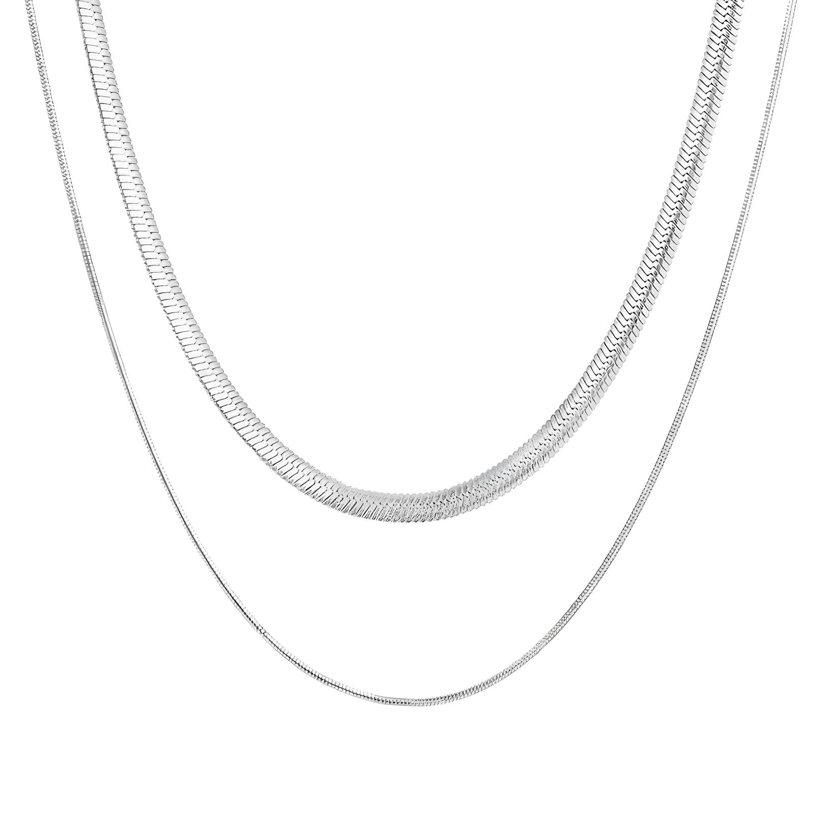 Levně SYLVIENE Dvojitý náhrdelník SERPENTINA Silver
