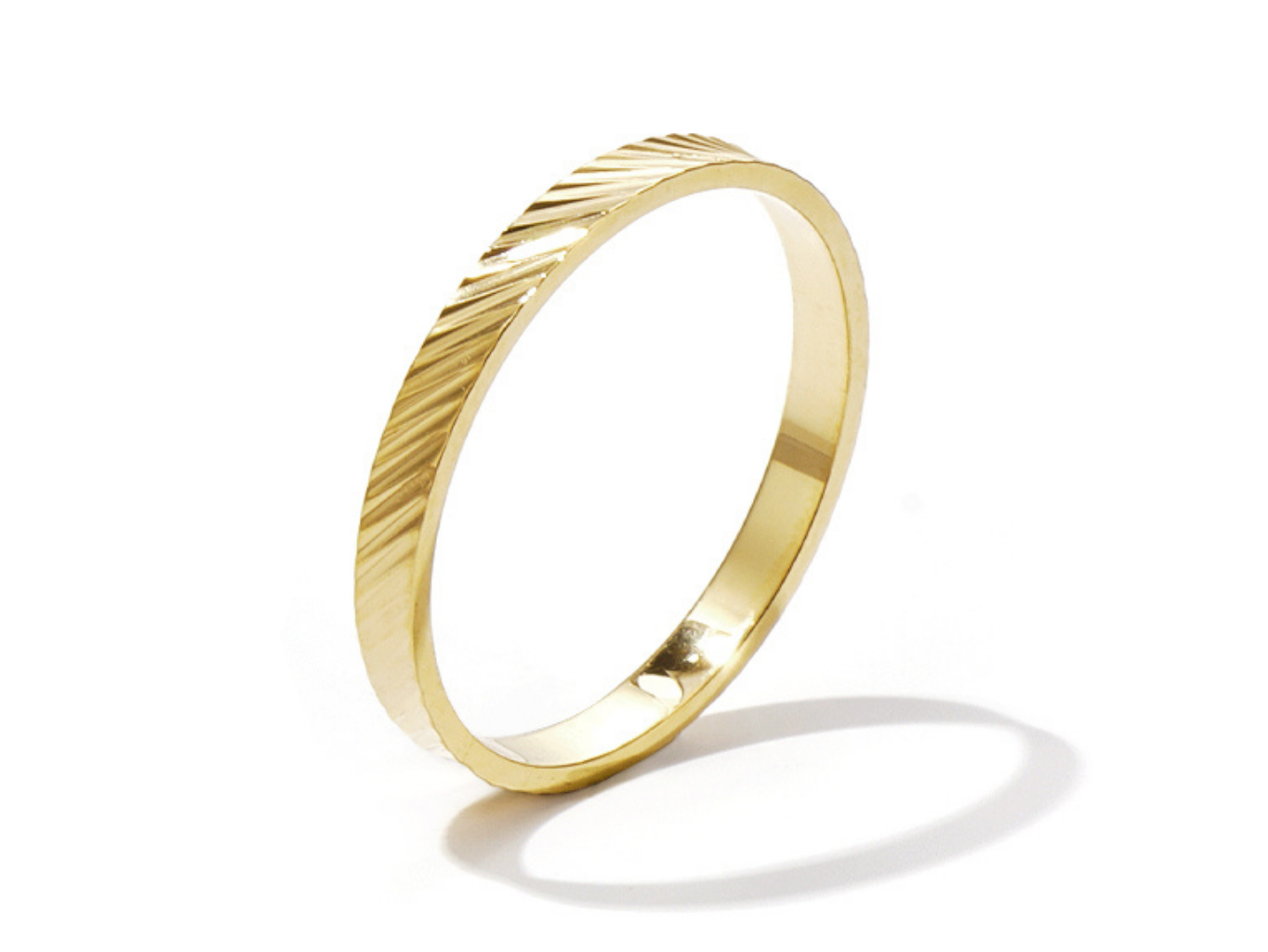 SYLVIENE Prsten Simple STRIPES Gold Velikost: 5,5/50