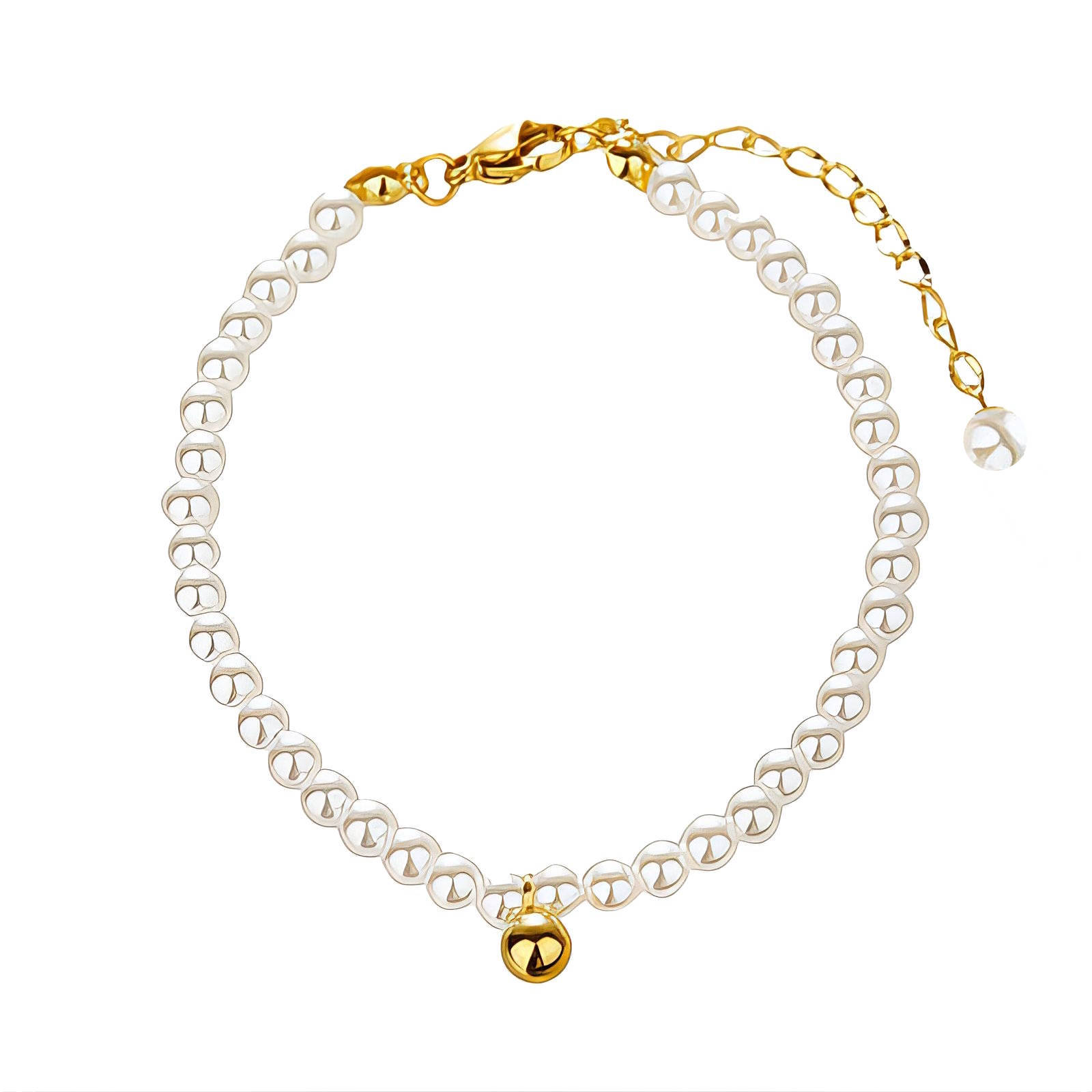 SYLVIENE Náramek Pearl Charm Gold