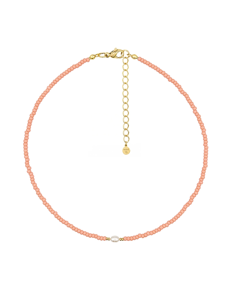 Mint15 Korálkový náhrdelník Peach Pearl
