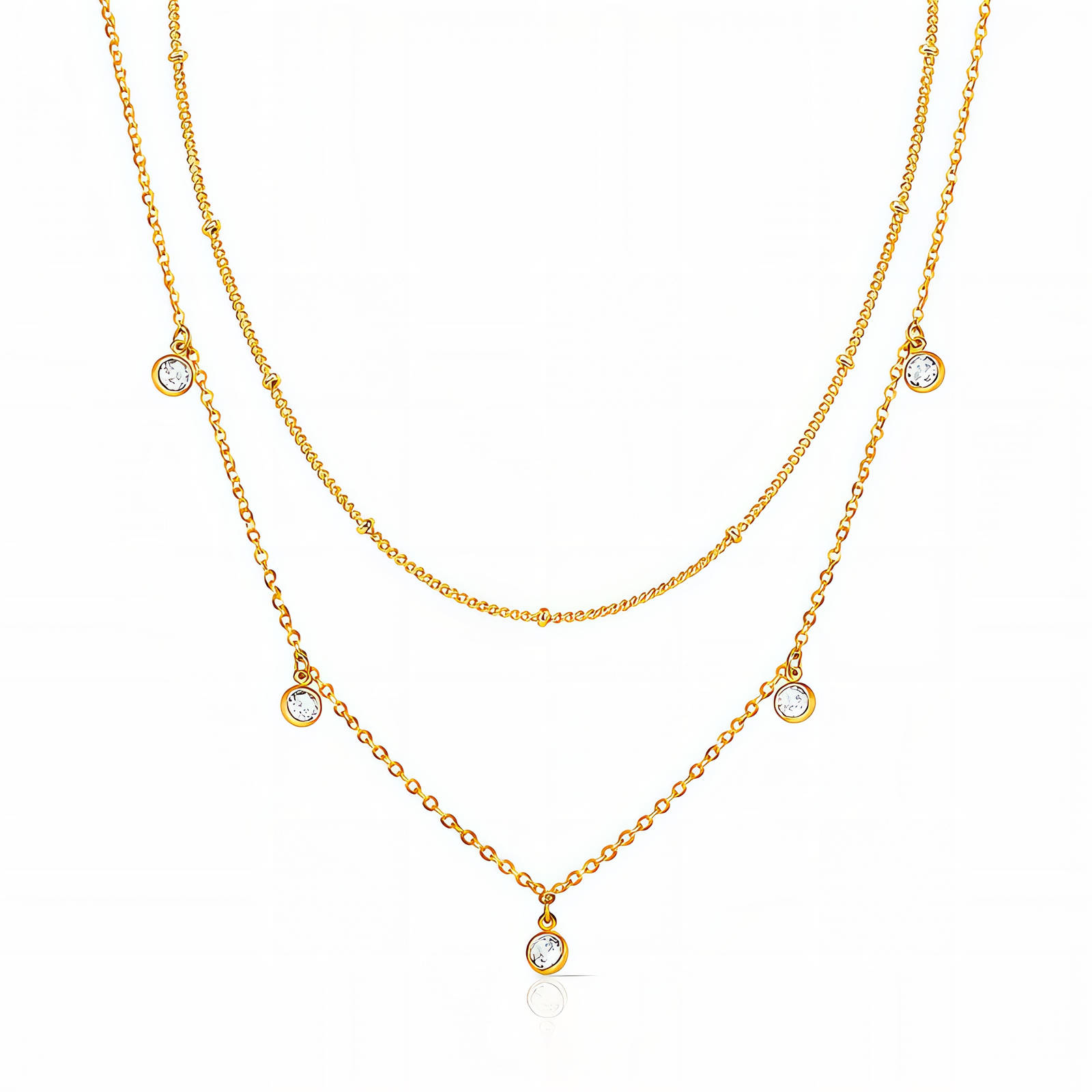 SYLVIENE Dvojitý náhrdelník TWINKLE Gold