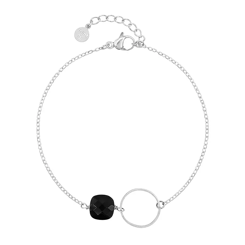 Mint15 Náramek KARMA z černým obsidiánem Silver