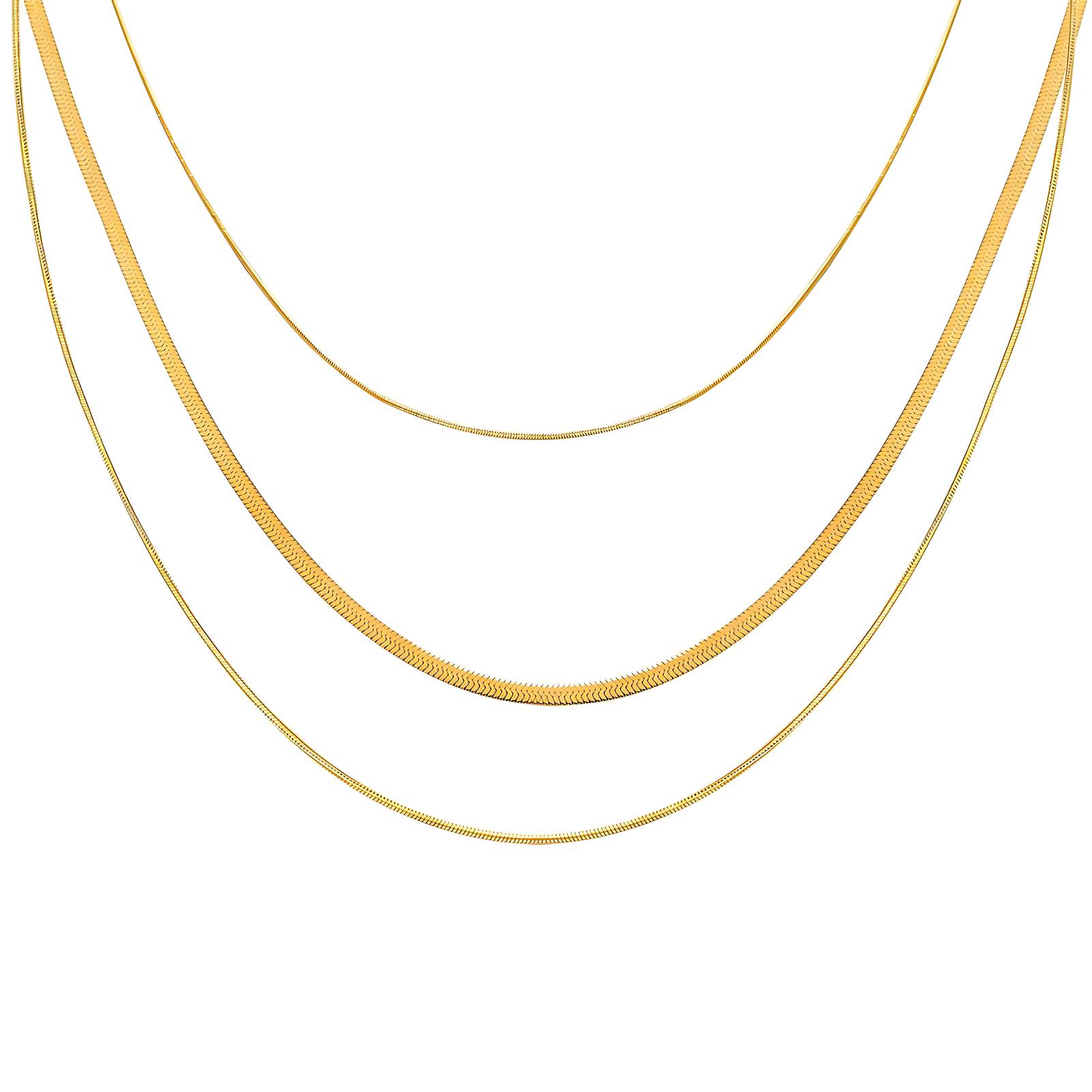 SYLVIENE Trojitý náhrdelník SERPENTINA Gold
