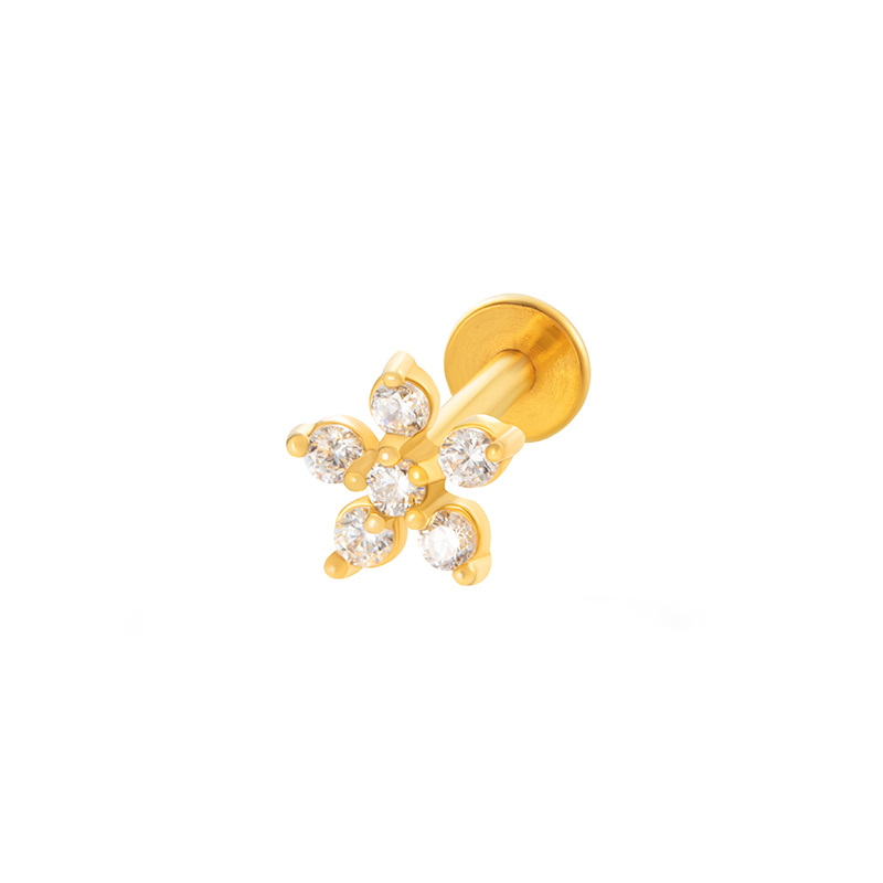 SYLVIENE Labreta Flower se Zirkony Gold