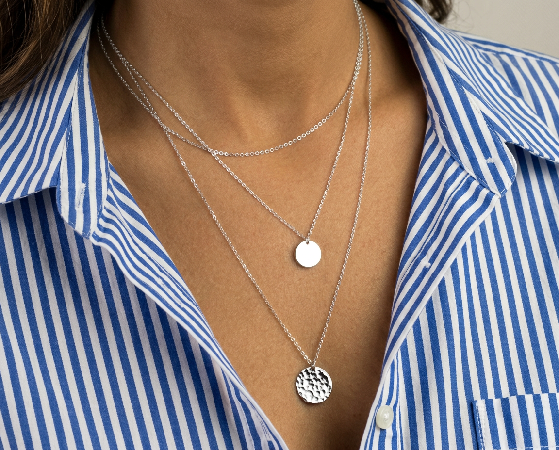 SYLVIENE Set tří náhrdelníků SERAPHINA Silver