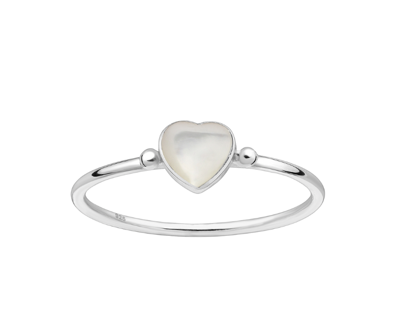 Levně SYLVIENE Stříbrný prsten Shell Heart Velikost: 9/60 Ag 925/1000