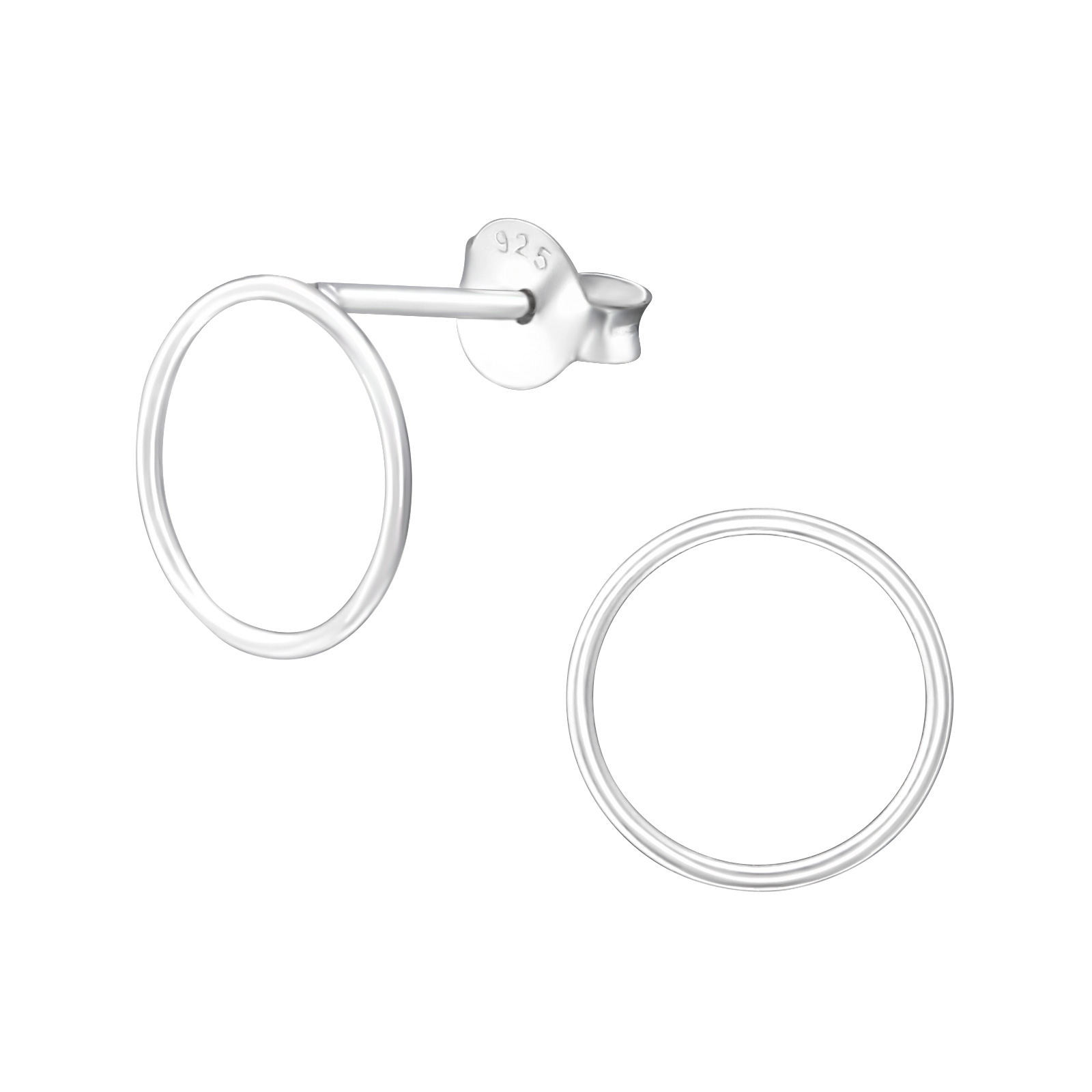 Levně SYLVIENE Stříbrné náušnice Circle 10 mm Ag 925/1000
