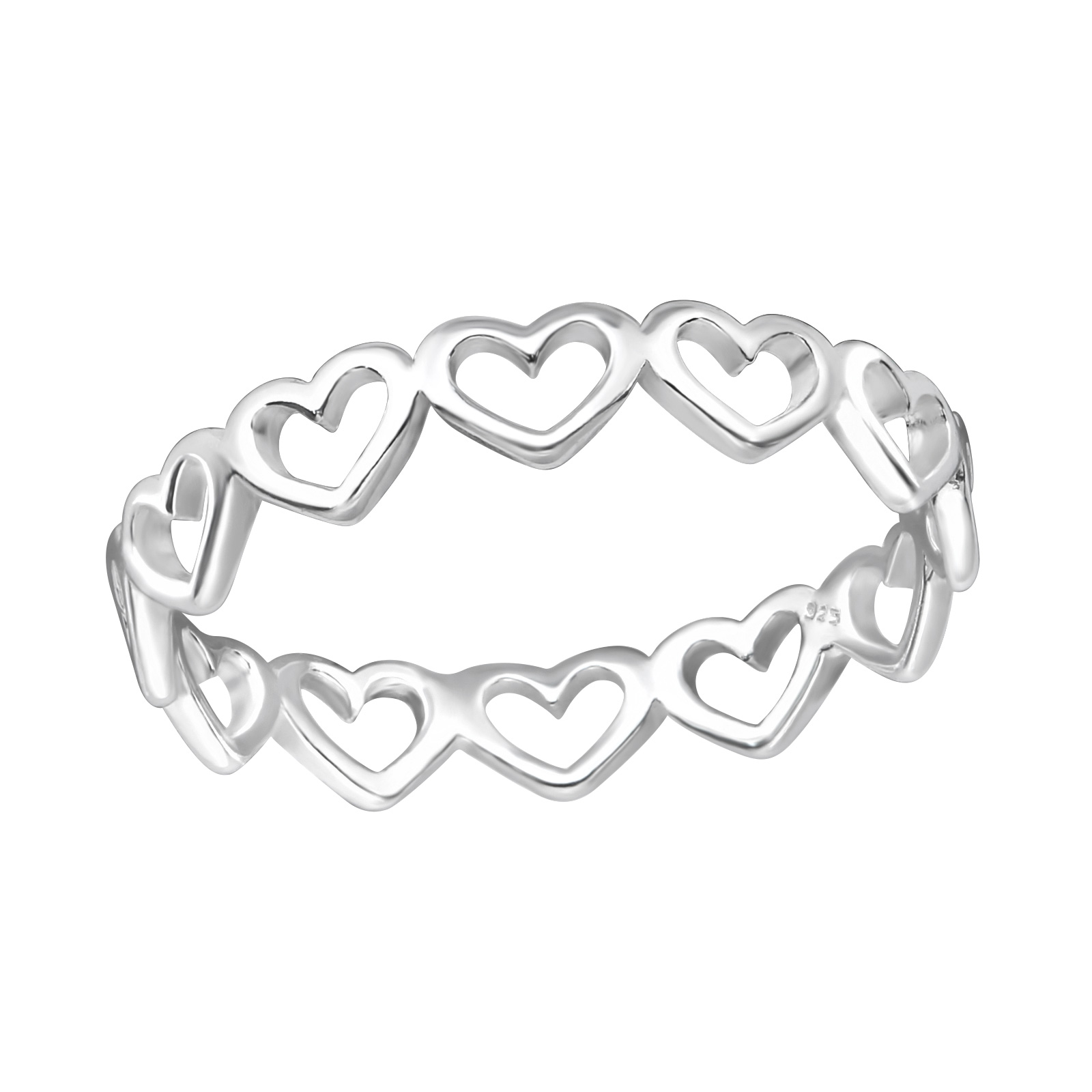 Levně SYLVIENE Stříbrný prstýnek Heart Velikost: 5/49 Ag 925/1000