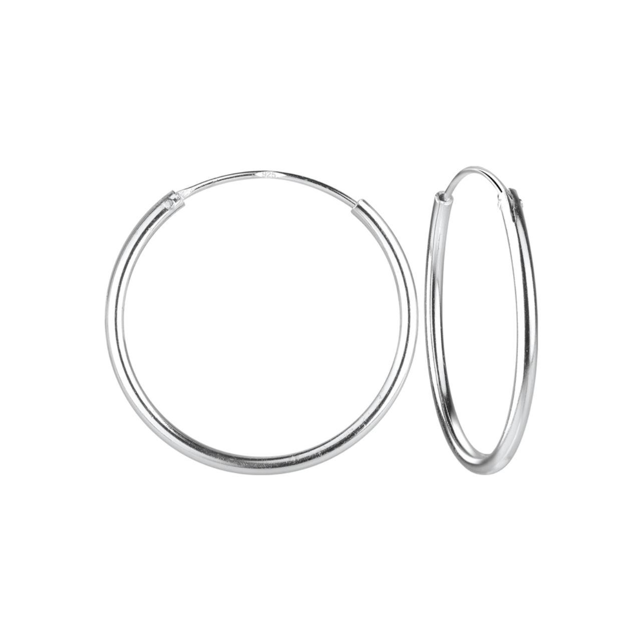 Levně SYLVIENE Stříbrné náušnice kruhy 18 mm Ag 925/1000