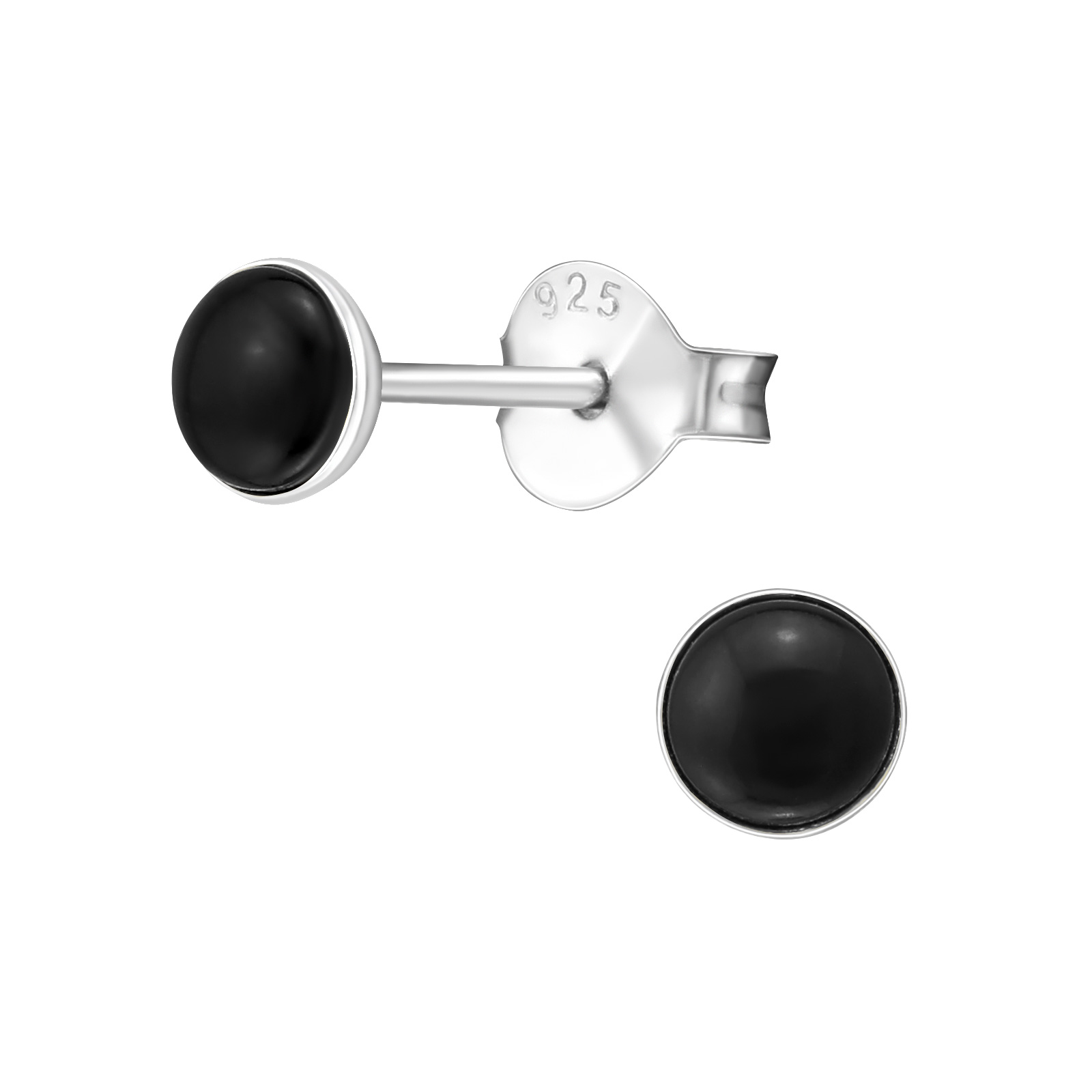 Levně SYLVIENE Stříbrné náušnice Black Ag 925/1000