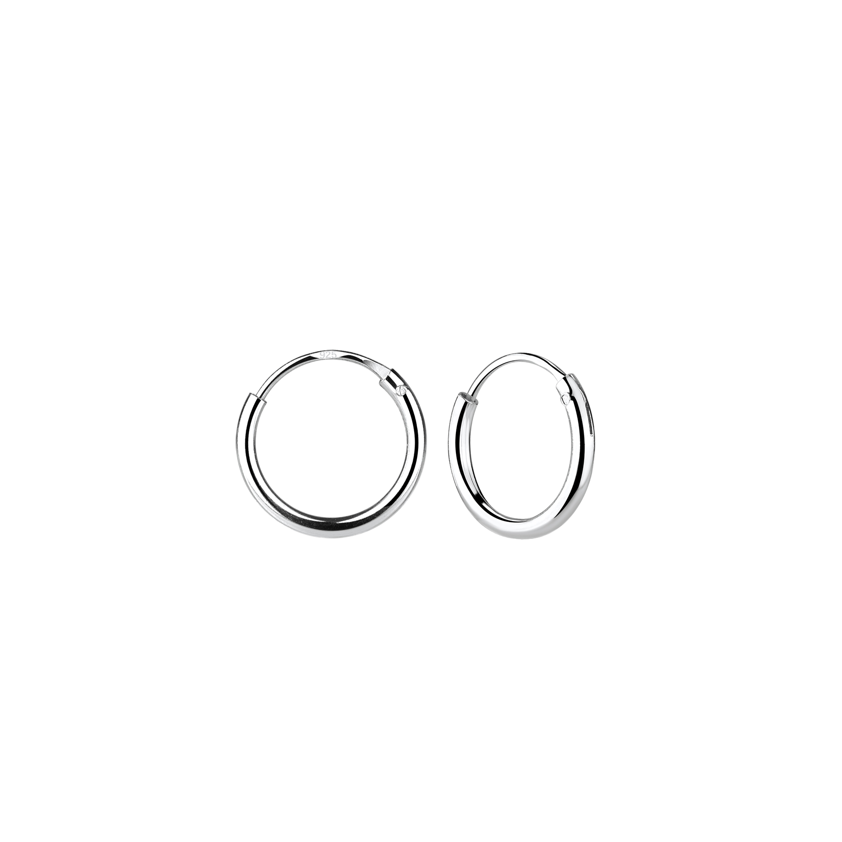Levně SYLVIENE Stříbrné náušnice kruhy 10 mm Ag 925/1000