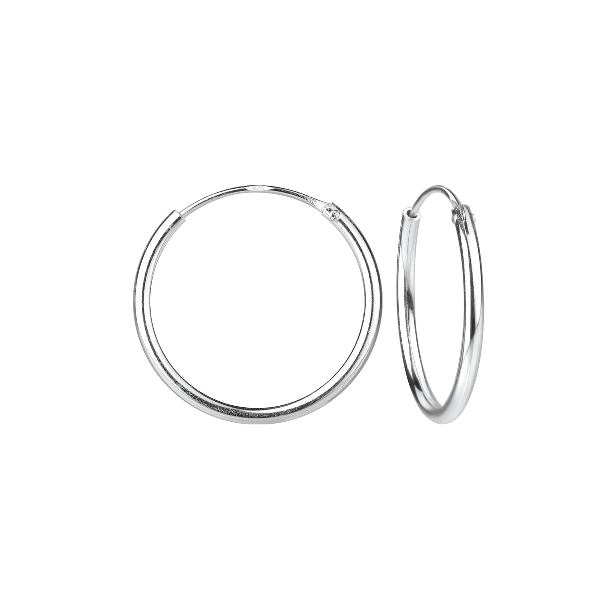 Levně SYLVIENE Stříbrné náušnice kruhy 16 mm Ag 925/1000