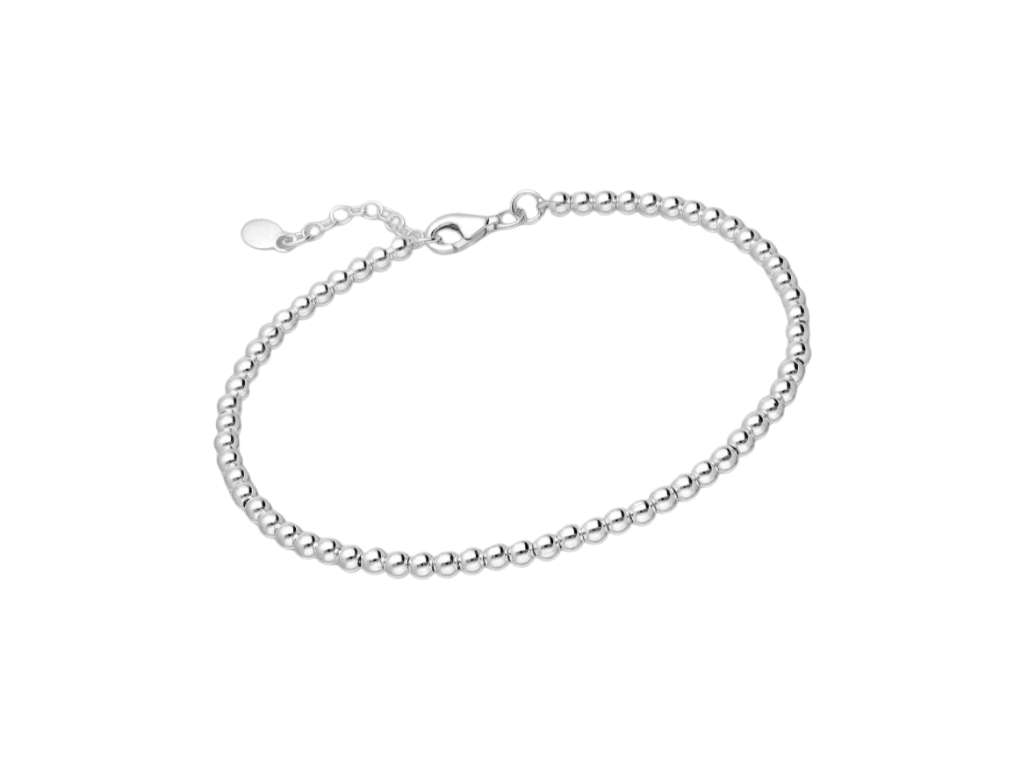 Levně SYLVIENE Stříbrný náramek BALL 3 mm Délka řetízku: 15 - 17,5 cm Ag 925/1000