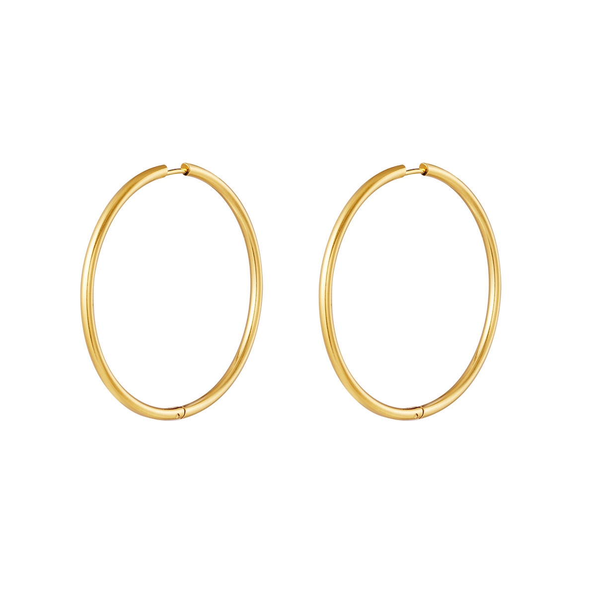 Levně SYLVIENE Náušnice kruhy 45 mm Gold