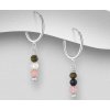 Stříbrné náušnice kruhy AURI Turmalín  Ag 925/1000