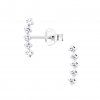 Stříbrné náušnice Square Crystal