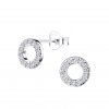 Stříbrné náušnice Circle se Zirkony 8 mm